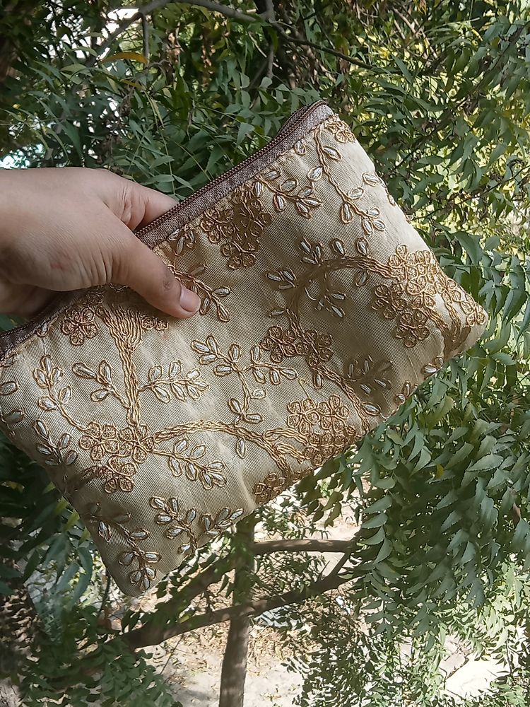 Embroidered Pouch For Makeup Stuffs