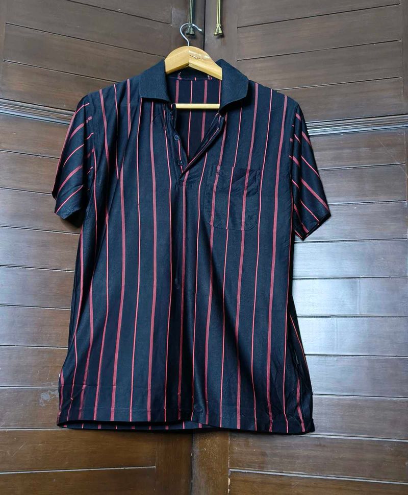 Men Striped Casual Polo Tshirt