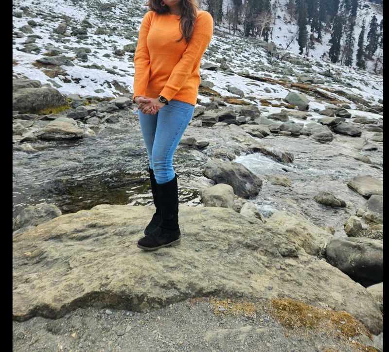 coral orange woolen top