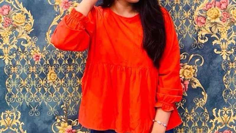 Red Ruffle Sleeve Peplum Top