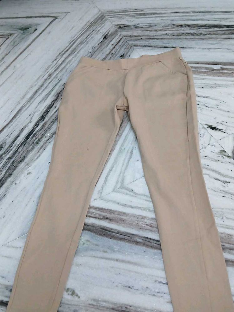 Beige Jeggin For Girls