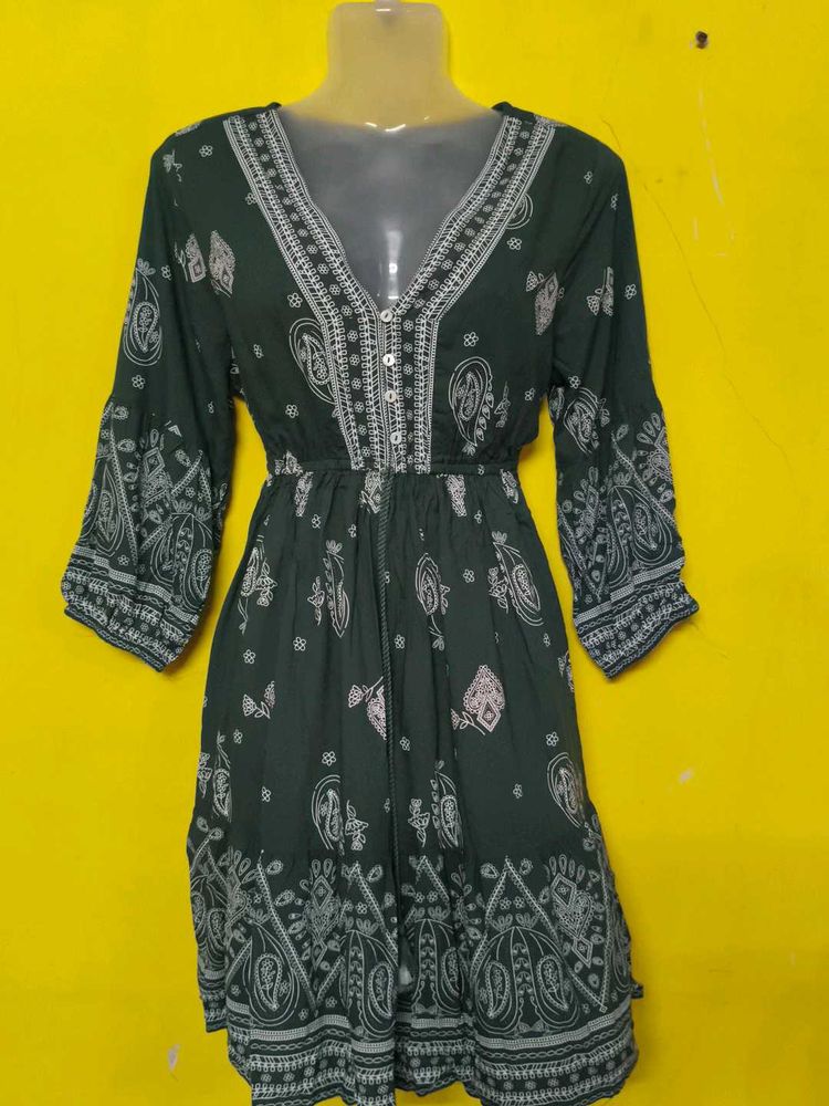 Paisley Print Mini Dress