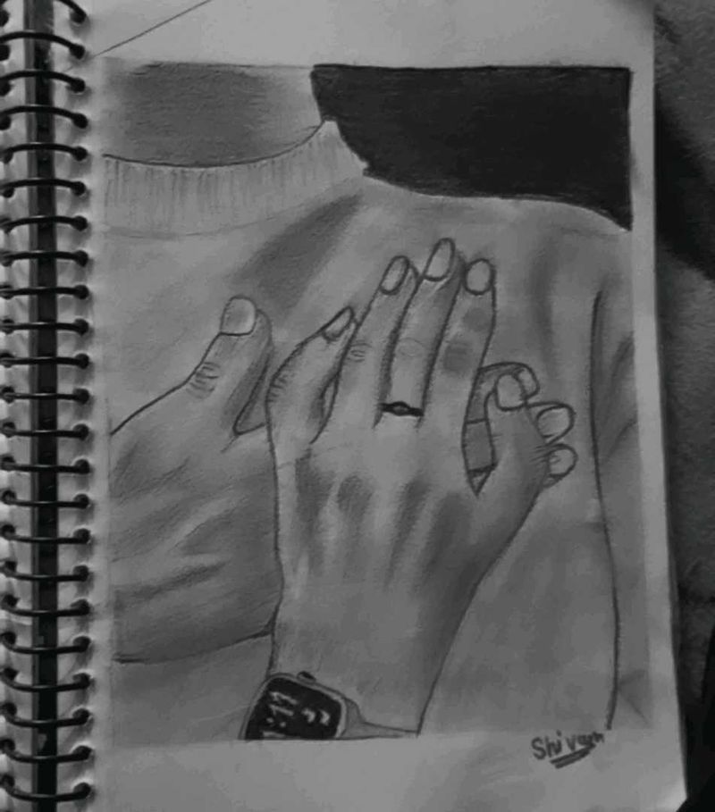 Pencil Sketch - Hands