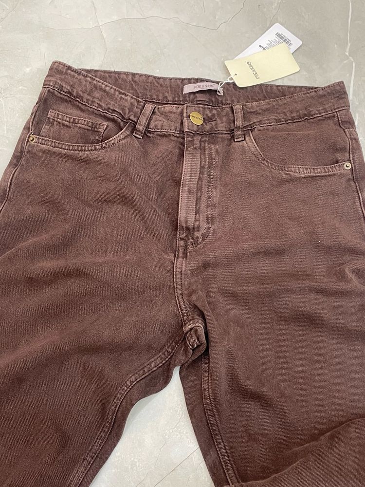 FREAKINS Brown Baggy Jeans