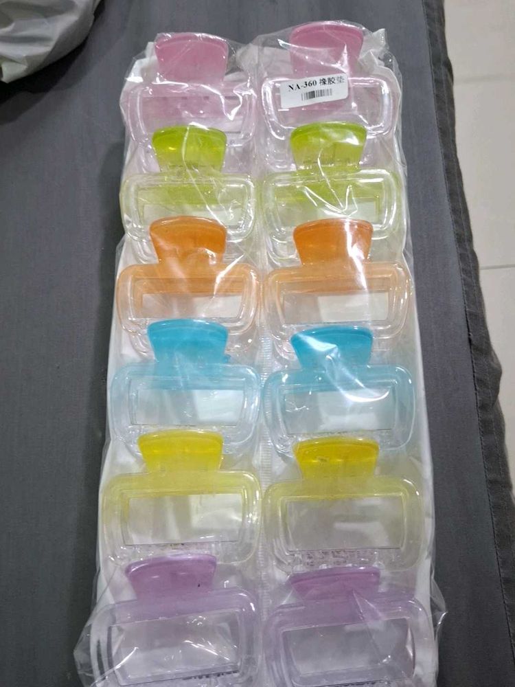 Colorful Hair Claw Clips 12 piece all colours 2