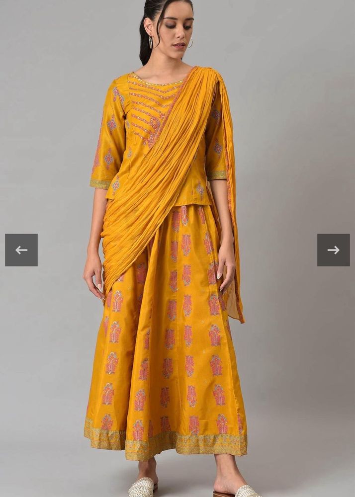 Elegant Mustard Ethnic Gown