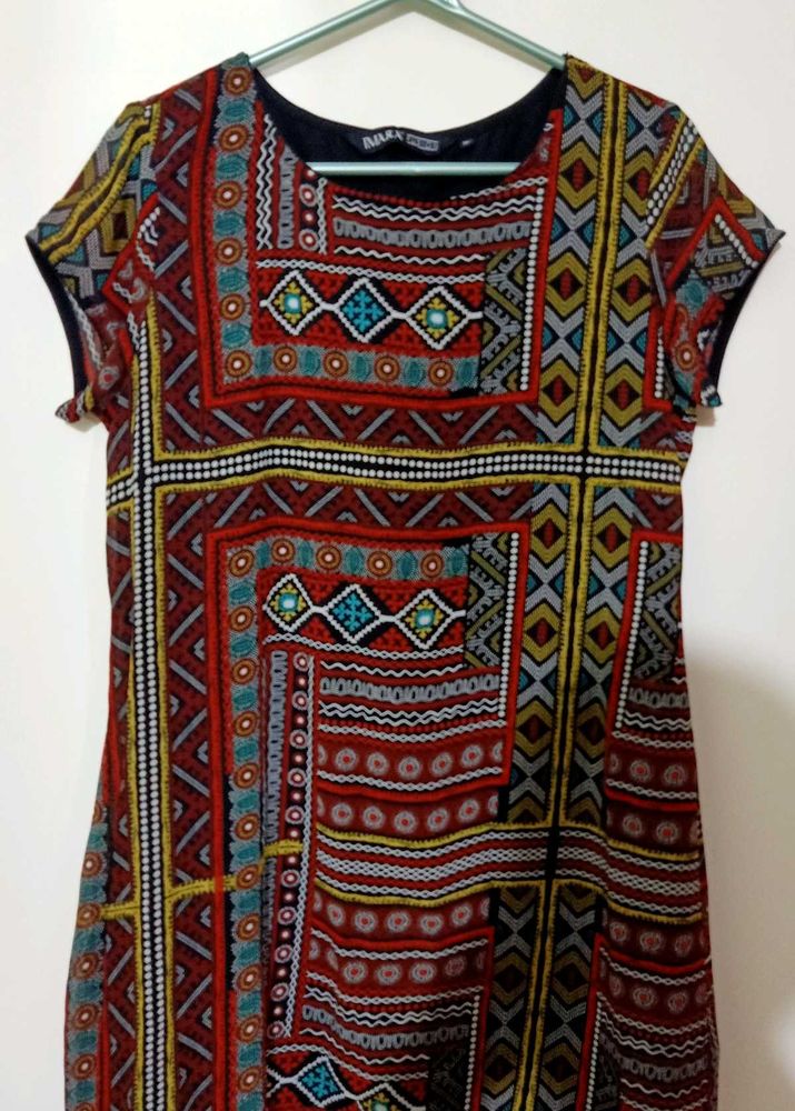 Bohot Chic Style Tribal Print Dress