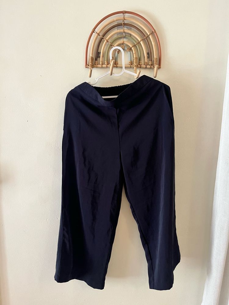 Navy Blue Wide Leg Pants
