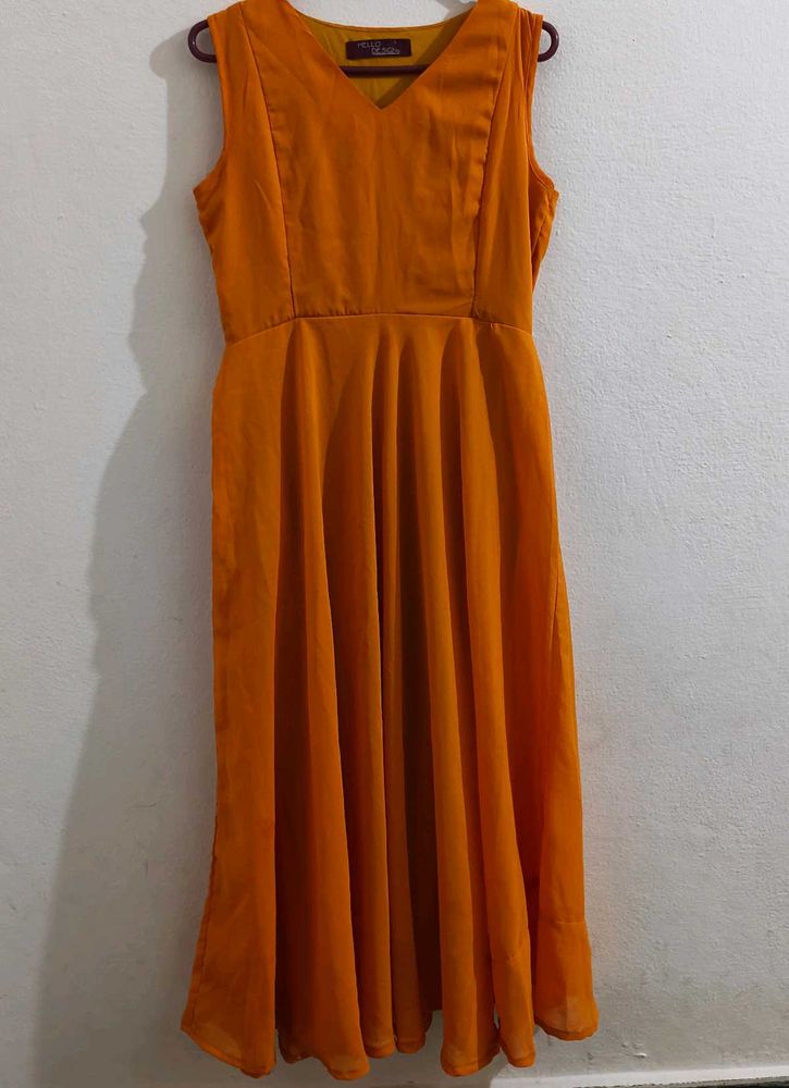 Orange Sleeveless Dress