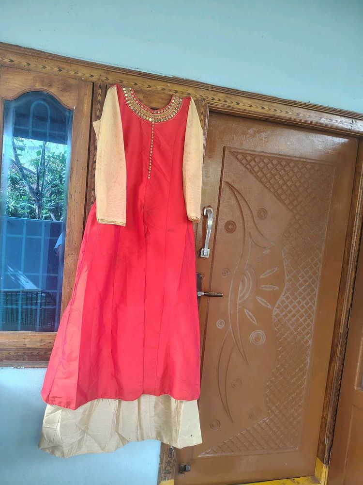 Elegant orange &amp; Gold Kurta Set