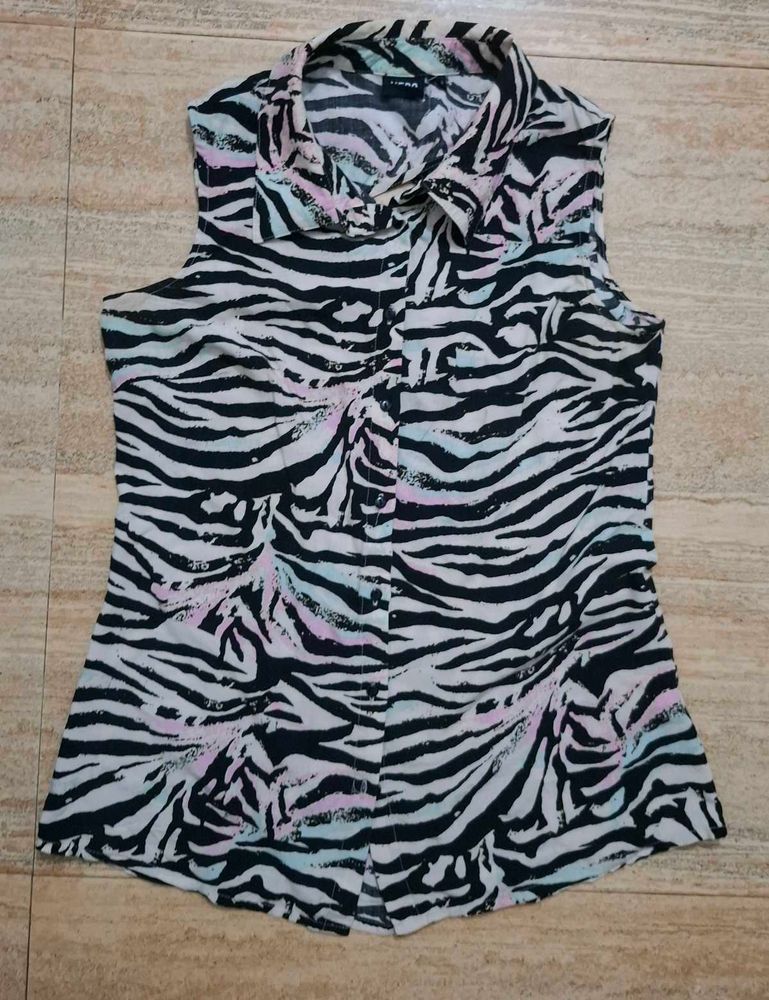 Zebra Print Sleeveless shirt