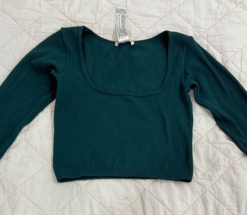 Zara Turquoise Long Sleeve Top