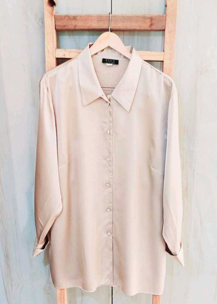 Beige Colour Satin Shirt Bust Size-52
