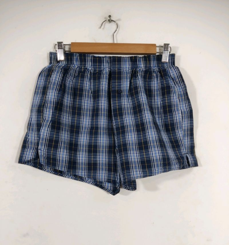 Marks &amp; Spencer Navy Blue Checkered Unisex Boxer