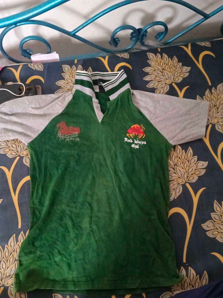 Vintage Style Green Polo T-Shirt