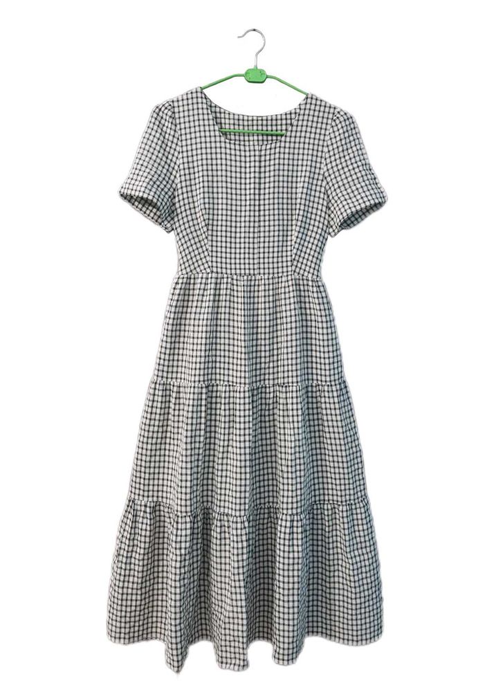 Gingham Tiered Midi Dress