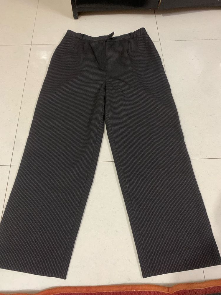 Pinstripe Wide Leg Trousers