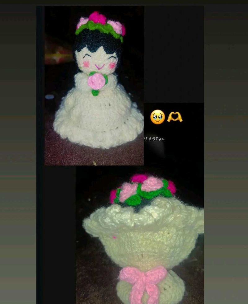 Handcrafted Crochet Doll convert bouquet