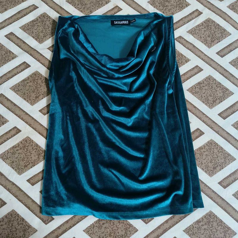 Teal Velvet Top