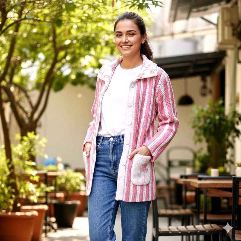 Stylish Striped Knit Cardigan