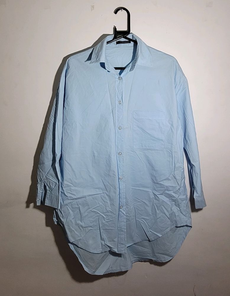Oversized Light Blue Button-Down