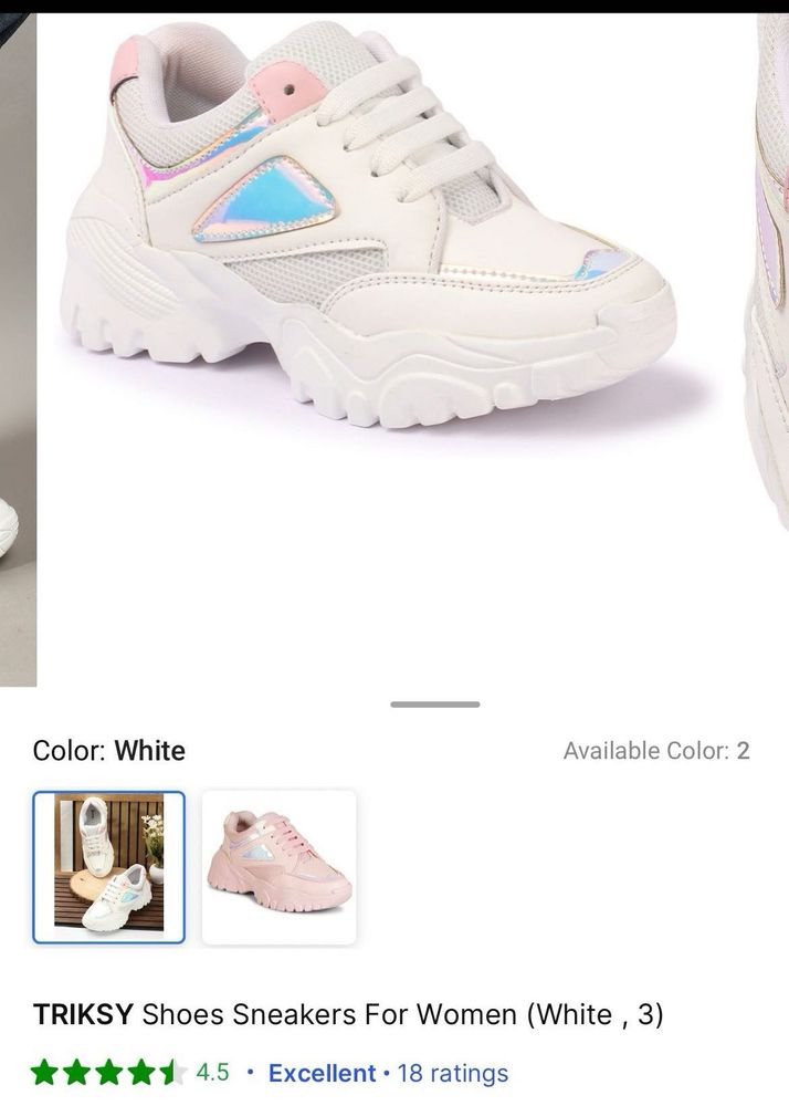 TRIKSY White Chunky Sneakers