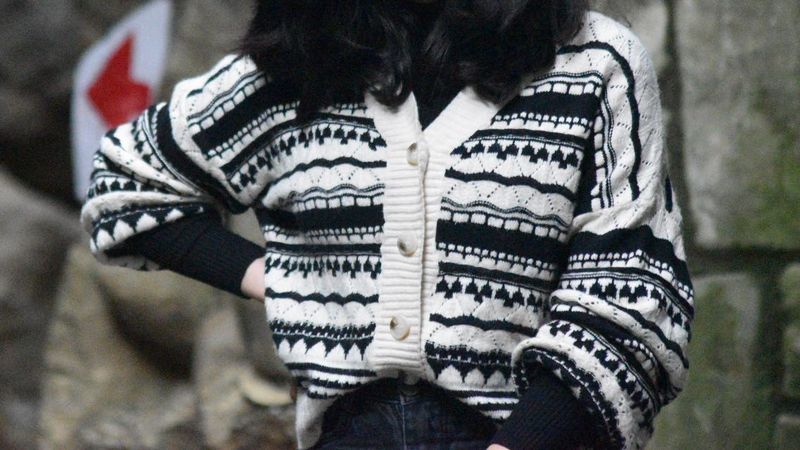 Patterned Knit Cardigan