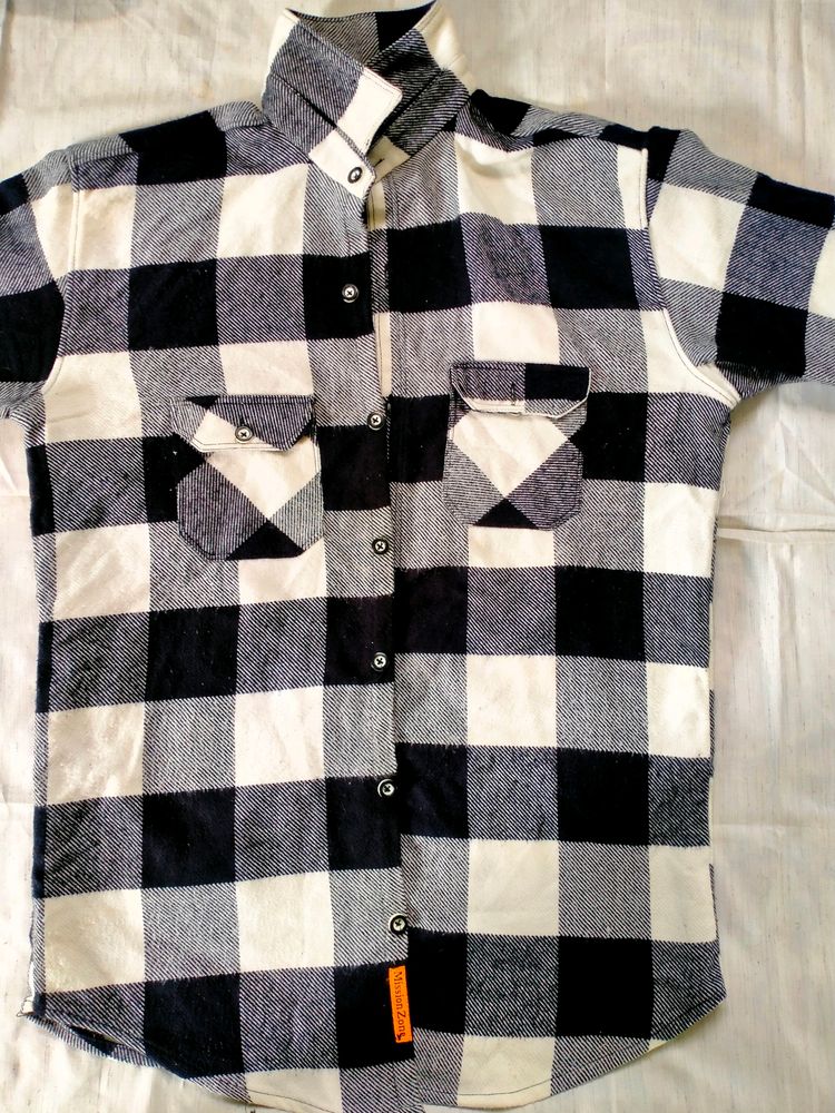 Black And White Square Printed Shirt