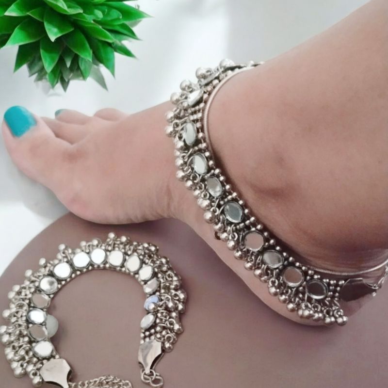 Oxidised Silver Anklet.