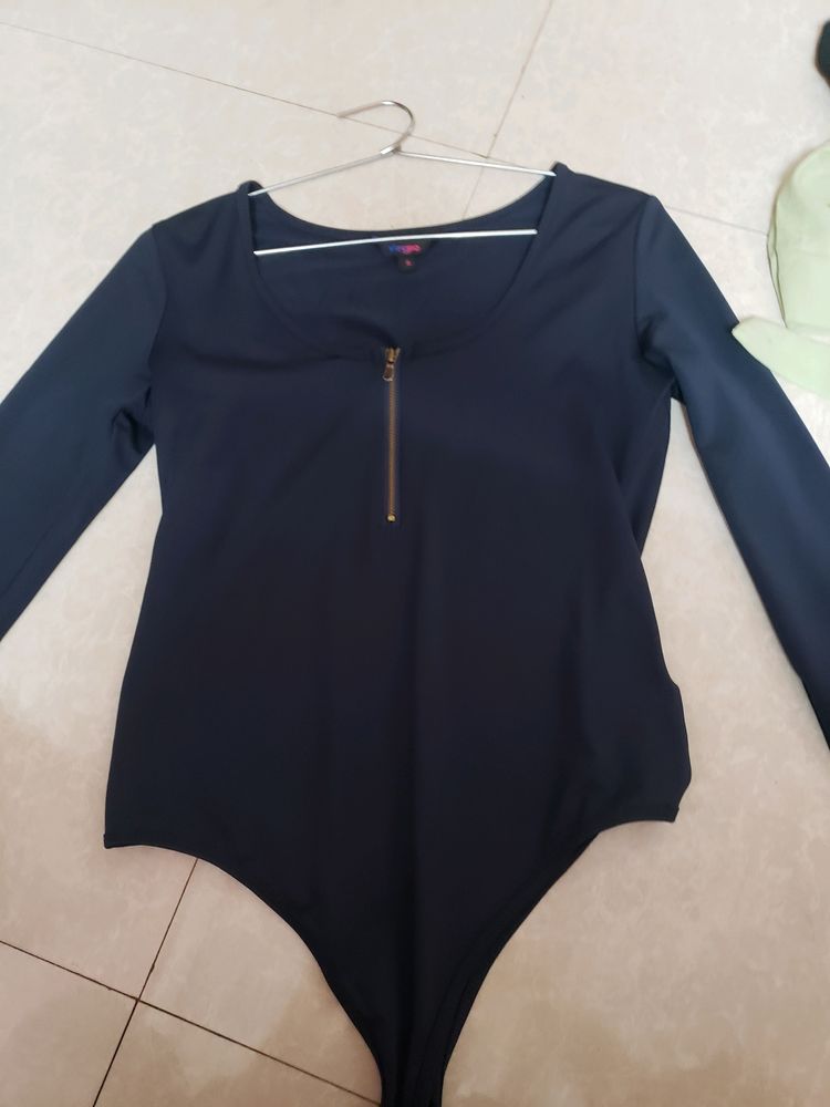 Blue Long Sleeve Bodysuit