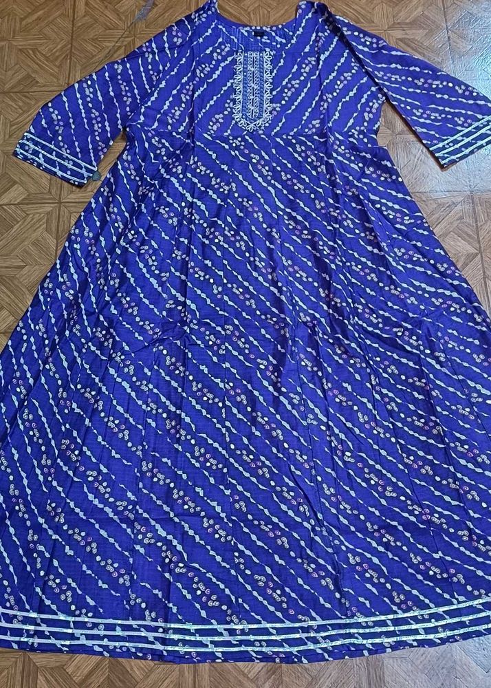 Blue Printed anarkali 💙
