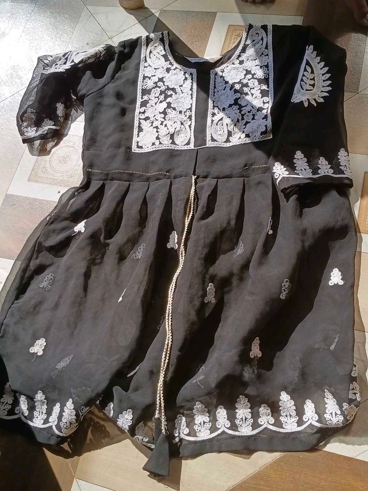 Elegant Black Embroidered Dress