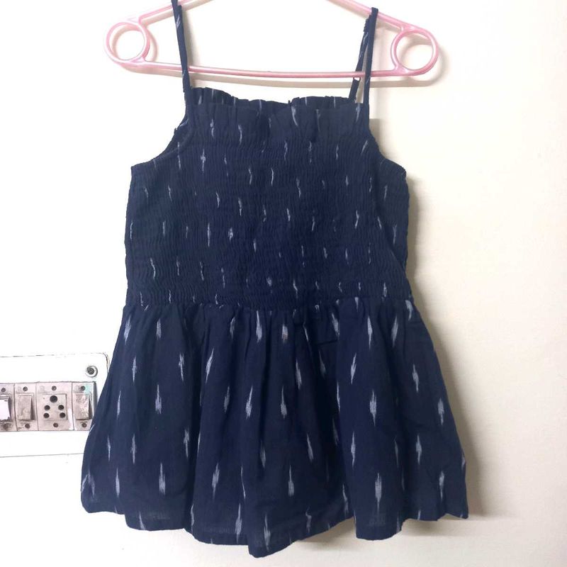 Ethnic Indigo Strap/ Sleeveless Top/ Tunic