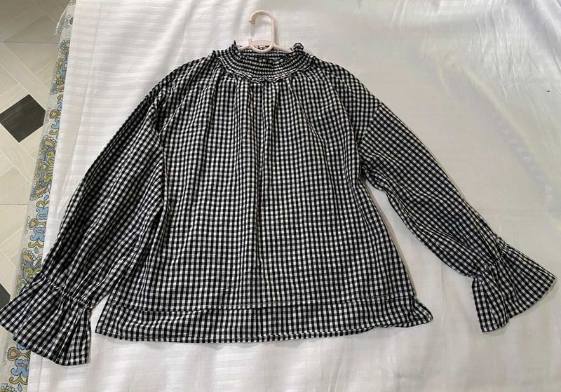 Checkered Blouse Bust 36/38/40