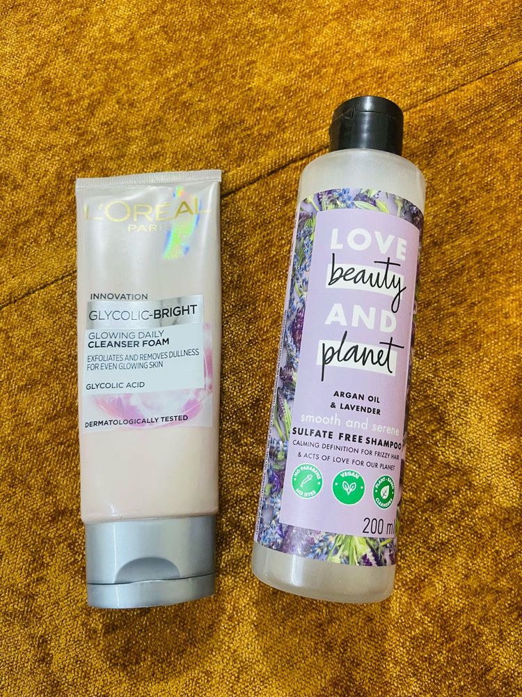 L&#39;Oreal face wash &amp; Love Beauty shampoo