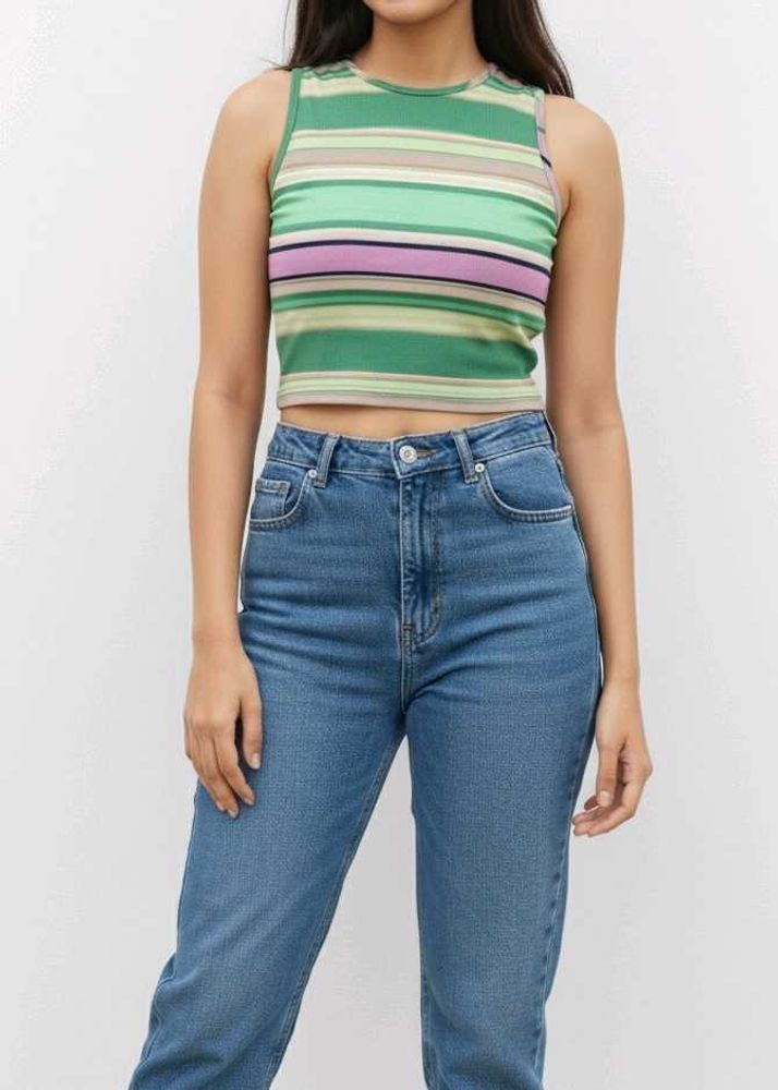Striped Crop Tank Top y2k
