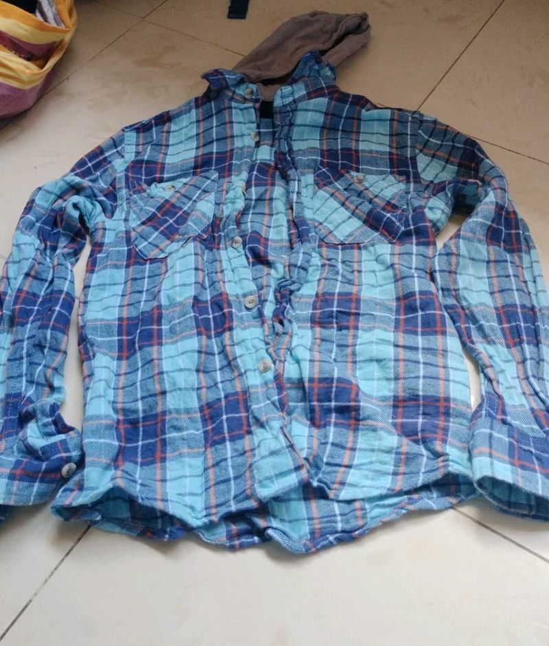 Blue Plaid Flannel Shirt