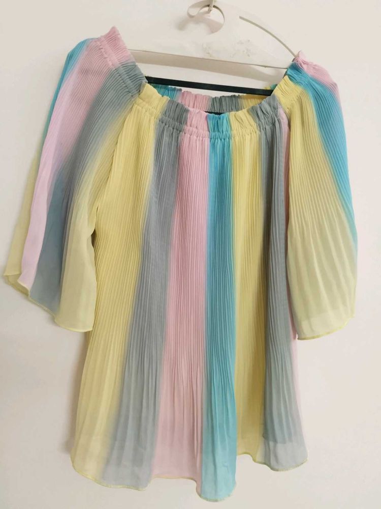 Striped Multi Color Off-Shoulder Top