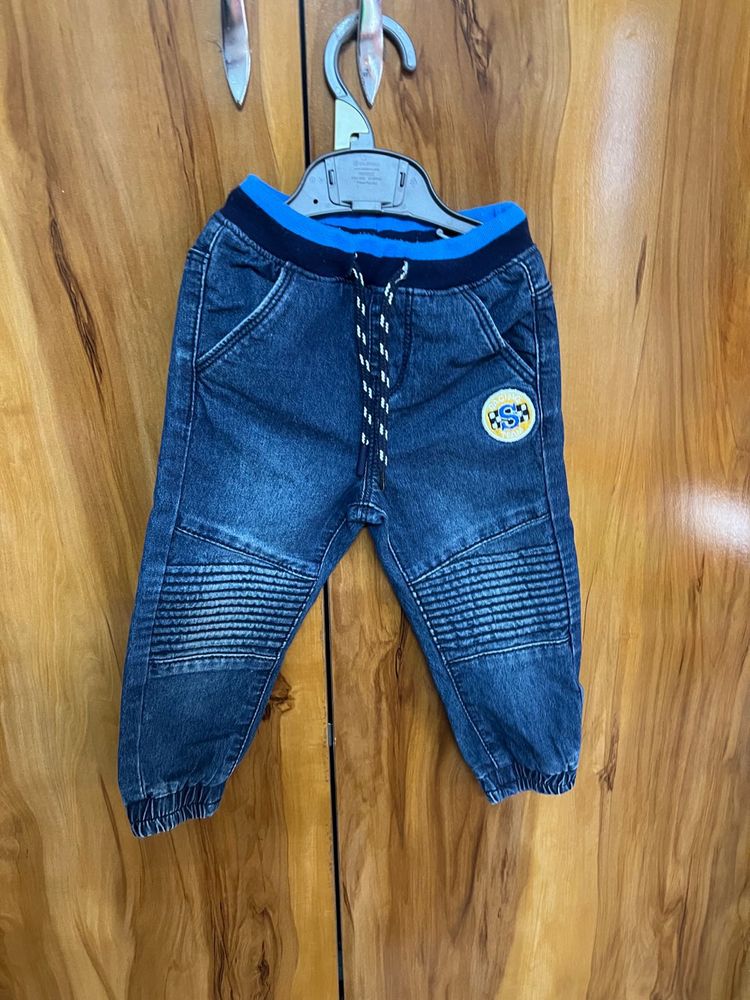Babyhug Denim Joggers-12-18 Months