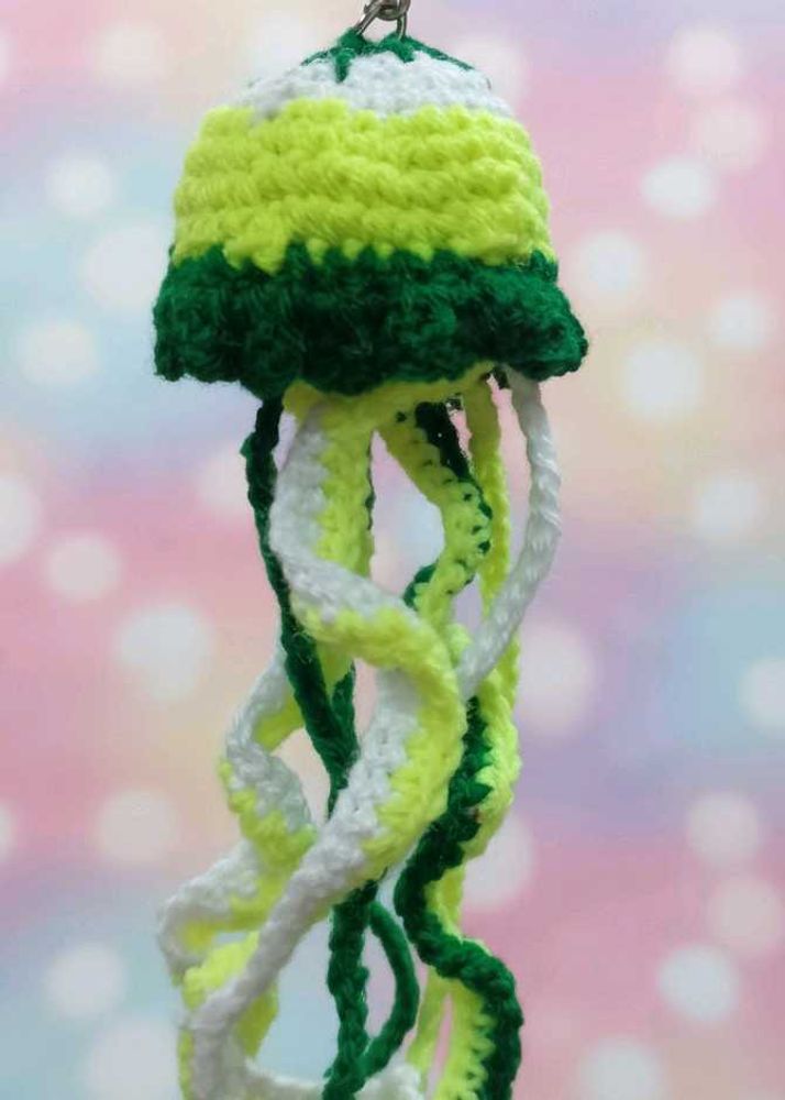Handmade Crochet Jellyfish Keychain