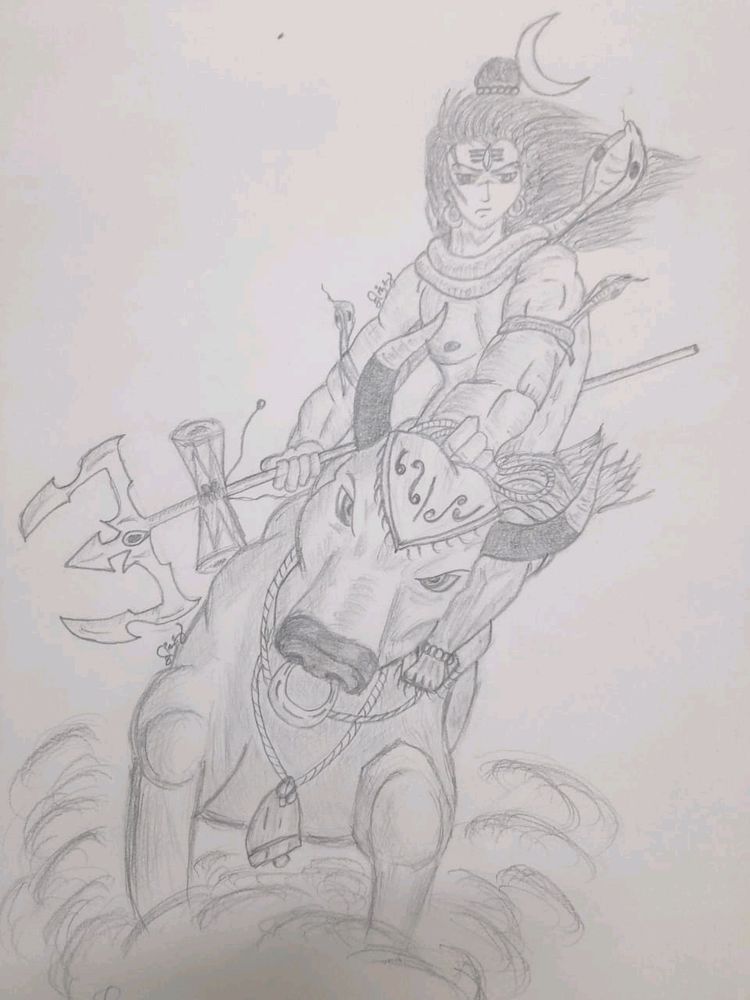Lord Shiva Pencil Drawing