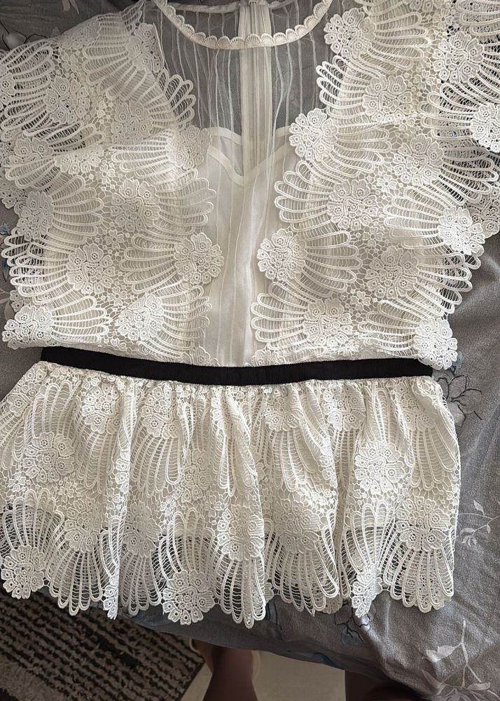 White Lace Mini Dress