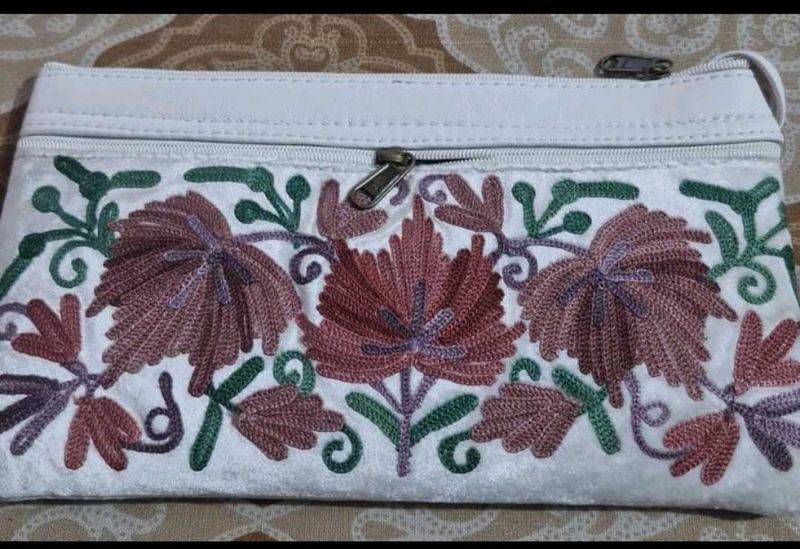 Leather Kashmiri Ari Hand Work Bag