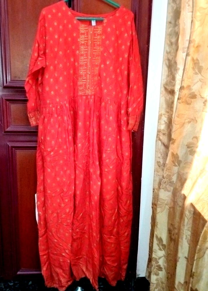 Red Long Kurta For Women