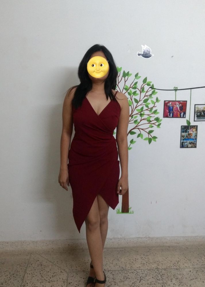 Maroon Bodycon Dress