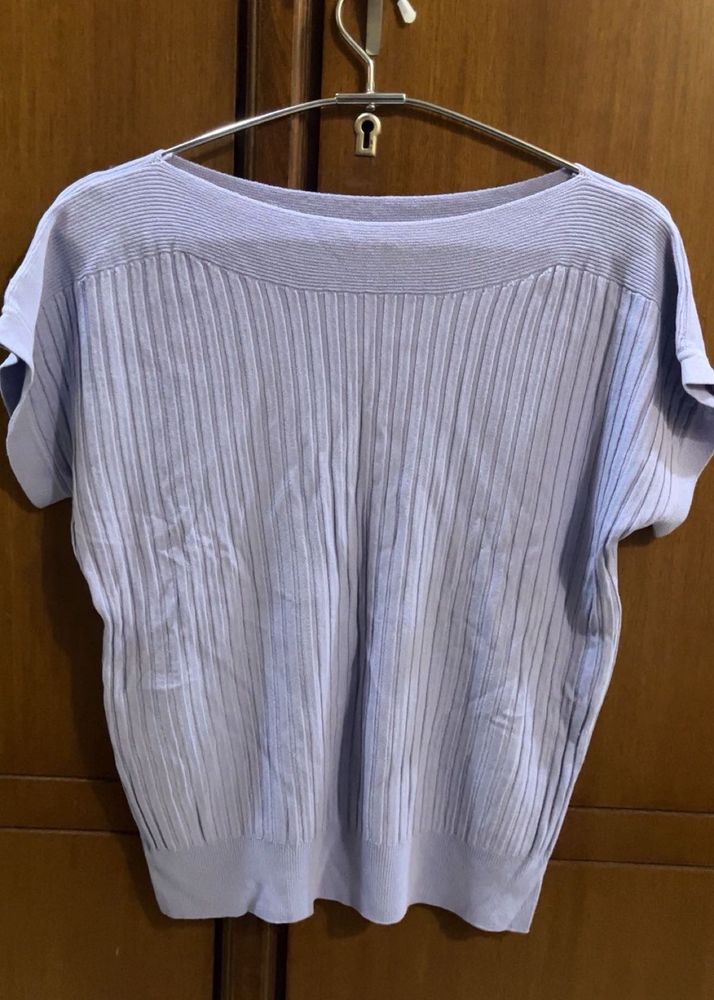 Periwinkle Ribbed Knit Top