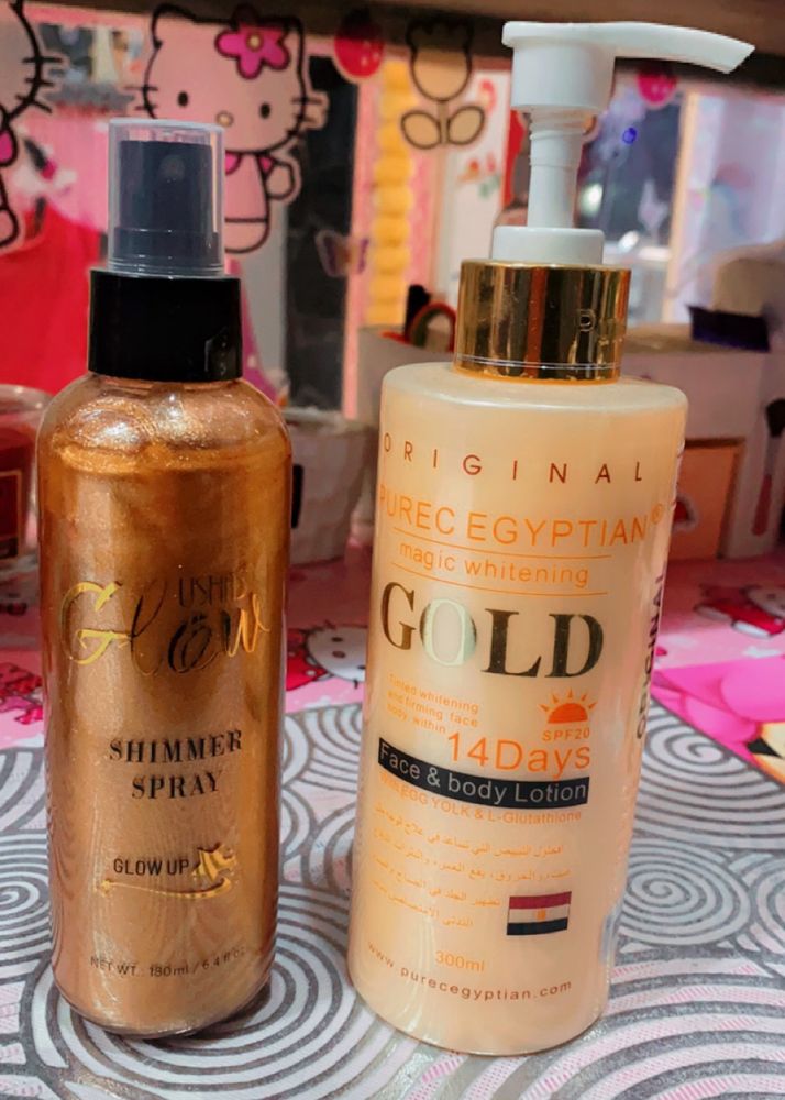 Body Shimmer Spray  And Skin Whiteing Lotion