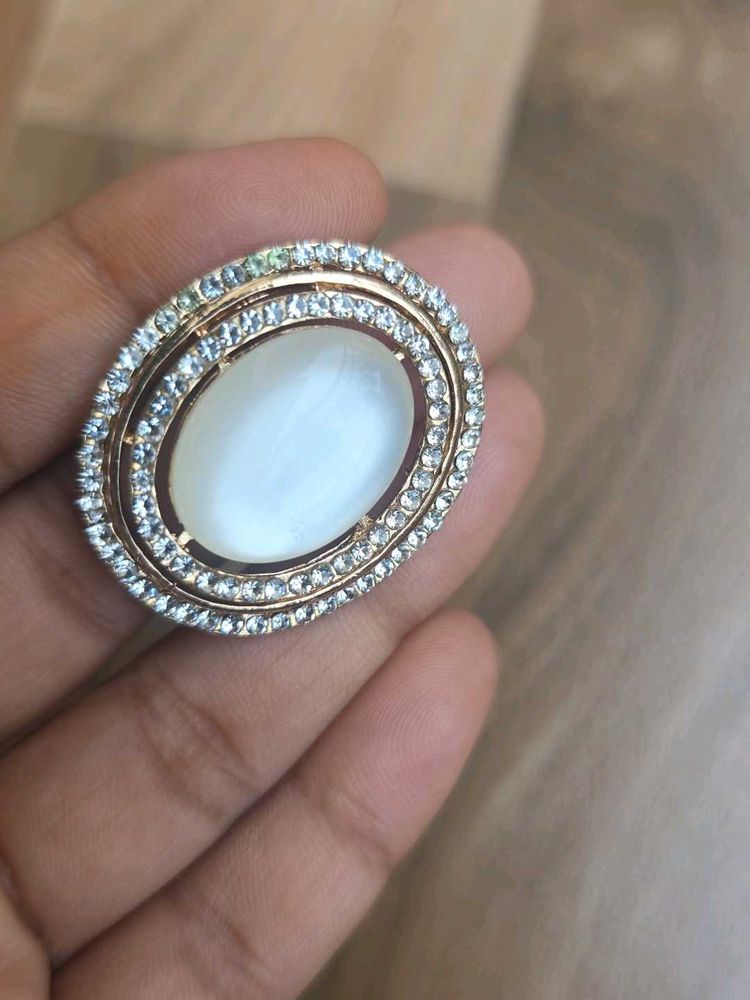 New Peral N Stone Ring Adjustable