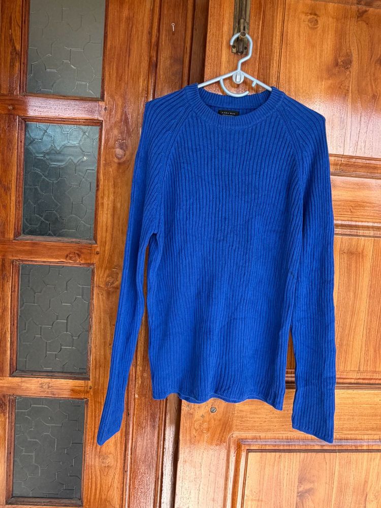 Zara Blue Long Sleeve Knit Sweater
