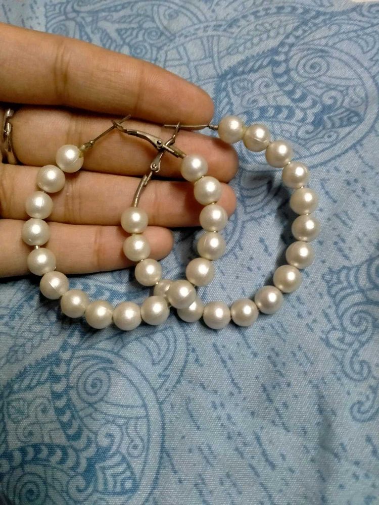 Pearl Hoop Earrings